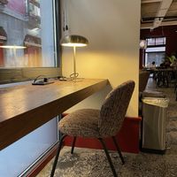 Chair & light   at Syra Coffee - Correo in Euskadi