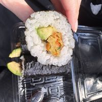 Fresh tempura and avocado rolls  at Sushi Queue  in Cooroy