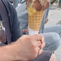 Mango, Schoko und Erdnuss at Gelato Time in Kitzingen