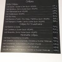 Crêpe menu of Roka Bell at Roka Bell Eis Cafe and Creperie in Berlin