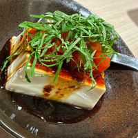 Soft tofu with cherry tomatoes and fresh shiso at Root Ramen 知初拉麵 in Taipei