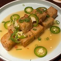 Pickled chili pepper radish cakes at Foldie in Taipei