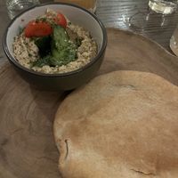 Burnt onion hummus and chapati   at LATHA in Phoenix