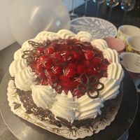 Raspberry cake at Centralkonditoriet in Uppsala Län