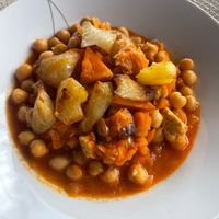 Vegan version of “ropavieja” a chickpeas stew at Private Chef - Emotional Vegan Food in Lanzarote