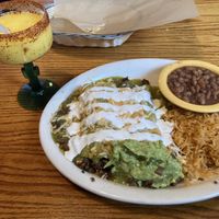 Soy enchiladas with green salsa  at Las Anitas in Los Angeles