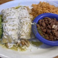 PB enchiladas rancheras (comes with guacamole and vegan sour cream)  at Las Anitas in Los Angeles