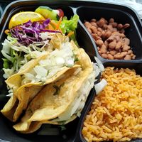 Crispy tacos with plant-based chicken at Las Anitas in Los Angeles