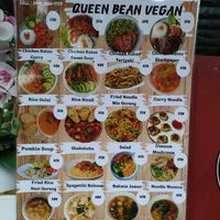 Menu at Queen Bean in Legian