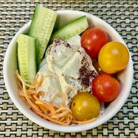 Hummus bowl at CASCADES in Dubai