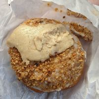 Frosting melted a little bit! Hazelnut cream doughnut (£2.80 takeaway) at Considerit in Edinburgh