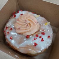 Lemon & raspberry doughnut at Considerit in Edinburgh