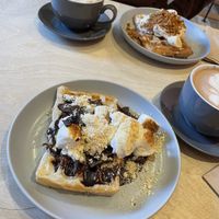 Biscoff waffles, s’mores waffles, and hot chocolates   at Considerit in Edinburgh