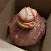 Strawberry macaroon doughnutts  at Considerit in Edinburgh