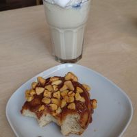 Honeycomb donut and coconut milkshake at Considerit in Edinburgh
