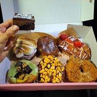 Hazelnut praline brownie too! (The best!!) at Considerit in Edinburgh