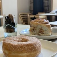 Classic and cinnamon bun at Considerit in Edinburgh