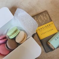 Macaroons and chocolate  at Considerit in Edinburgh
