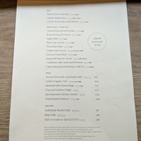 Current fall menu at DIG - Union Square in New York City