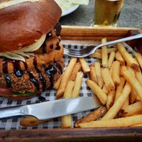Veggie royale burger at The Jube, Woolacombe in Woolacombe