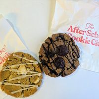 White chocolate macadamia and chocolate chip at The After School Cookie Club - Mayfair in London