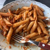 Pasta with vegetables (I forgot to take a pic before eating), was a large serve  at Glaronisia in Milos