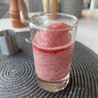 Cherry slushy drink  at Glaronisia in Milos