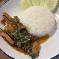 Fish sweet chili and rice  at Mello in Bangkok