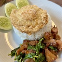 Rice with lion's mane and egg  at Mello in Bangkok
