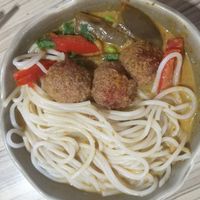 Vegan volcano curry with noodles. 31RM. at KUL - BMS Organics - KLIA2 in Sepang