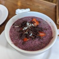 Berry chia porridge at The Seeds of Life in Ubud
