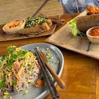 Falafel bowl, wrap and pad Thai  at The Seeds of Life in Ubud