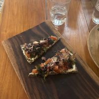 Tuscany with Olive Tapenade pizza slices    at The Seeds of Life in Ubud