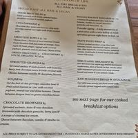 Menu at The Seeds of Life in Ubud
