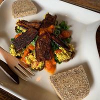 Scrambled ‘egg’ (was expecting a warm dish but it was cold) taste wasn’t bad though  at The Seeds of Life in Ubud