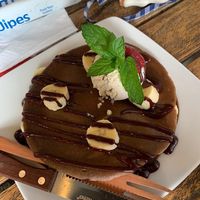 Pancakes with nice ice cream on top  at The Seeds of Life in Ubud