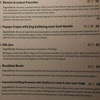 Menu at The Seeds of Life in Ubud