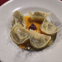 Tortellini cavolfiore e tartufo su crema di, zucca at La Locanda Del Gusto in Vicenza