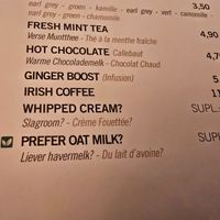 Pay more for oat milk at Poule&Poulette Brugge in Bruges