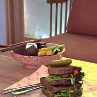 rye sandwich at 2 Roots Plant-Based Café in Ho Chi Minh City