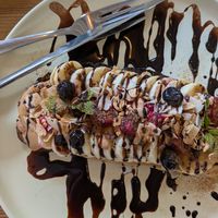 Banana and Peanut Butter Toast at 2 Roots Plant-Based Café in Ho Chi Minh City