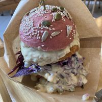 Katsu burger  at 2 Roots Plant-Based Café in Ho Chi Minh City