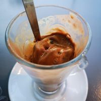 Affogato made with vegan ice cream at The Pin Mill Studio  in Ipswich
