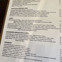 Menu 2025  at Finlay's Kalbarri in Kalbarri