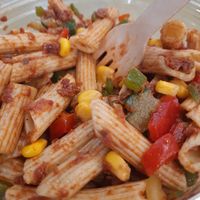 Veggie pasta salad: good nutrition and textures, could have had more flavour at Air Canteen in Alimos