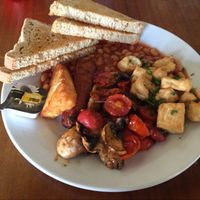 Hearty Vegan Breakfast at Cherry Reds Cafe and Bar in Birmingham
