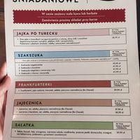 Menu in Polish at Coffee Station in Województwo Warmińsko-mazurskie