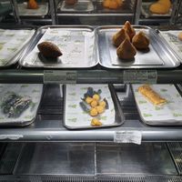 Some of the veganised salgados - Brazilian deep-fried savoury snacks at VeGan-se in Brasilia