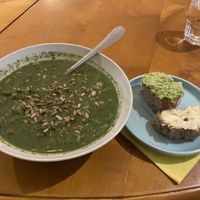 Nokkoskeitto (tofua ja porkkanaa)  at Kahvila Napero  in Helsinki