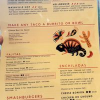 Back side of menu with several labeled vegan options  at Cantina Verde in Green Mountain Falls